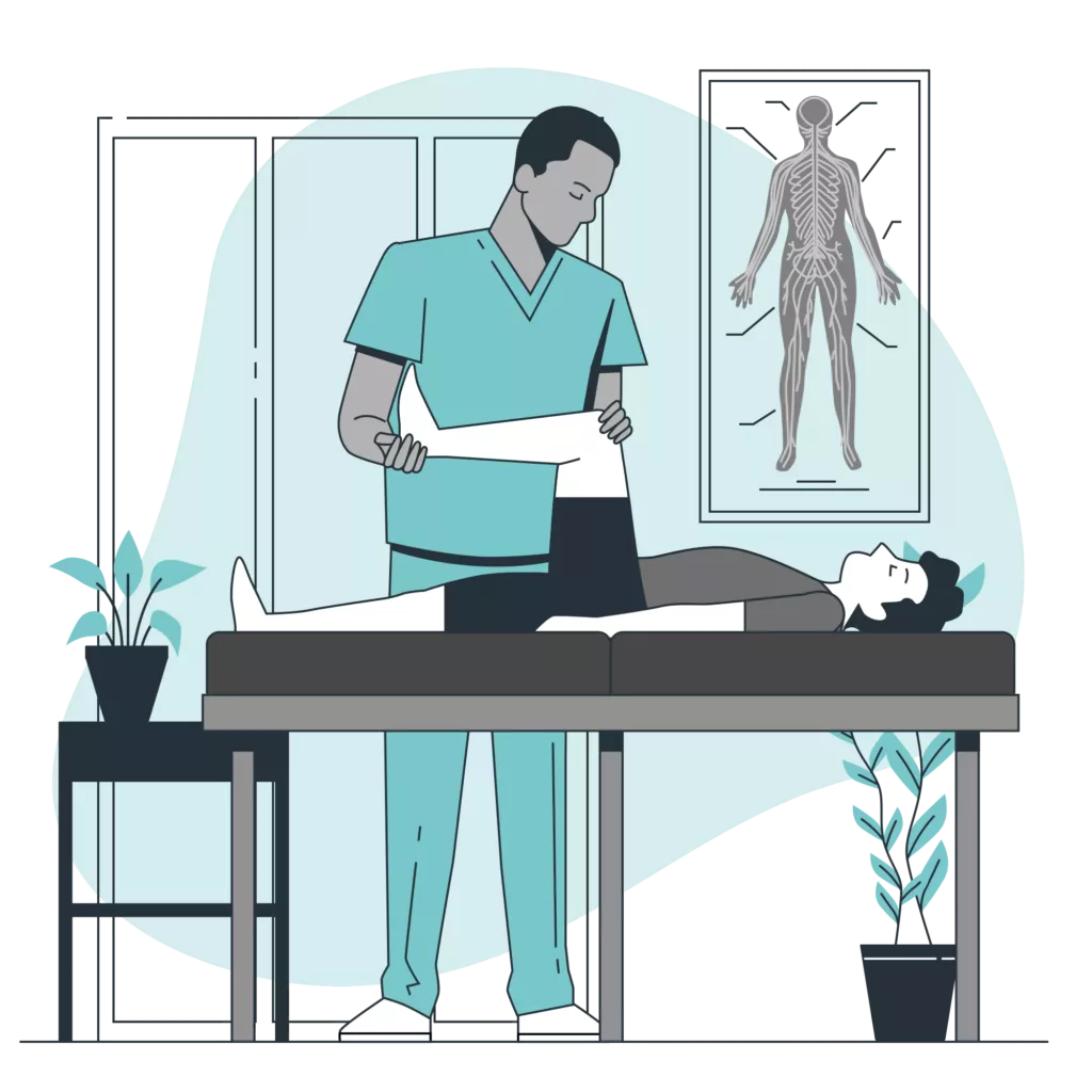 Illustration séance ostéopathie.