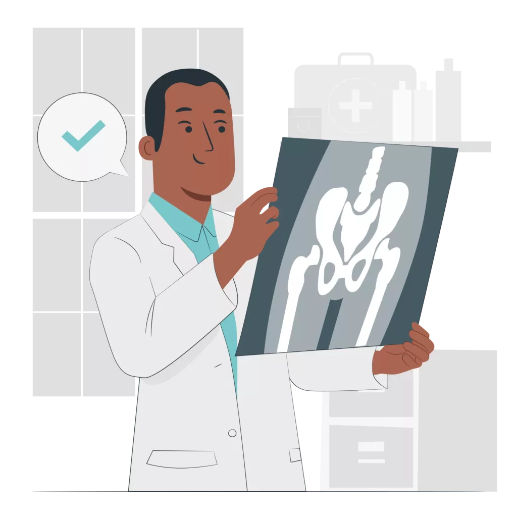 Illustration d'une analyse d'une radiographie.