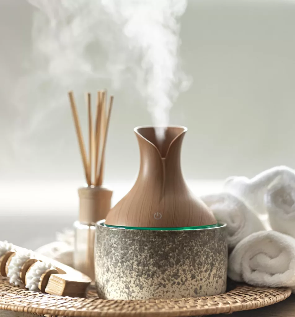 Diffuseur huiles essentielles pour soulager les symptômes de l'asthme.