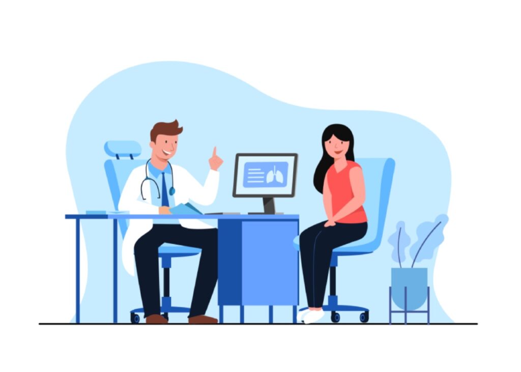 Illustration d'une consultation médicale.