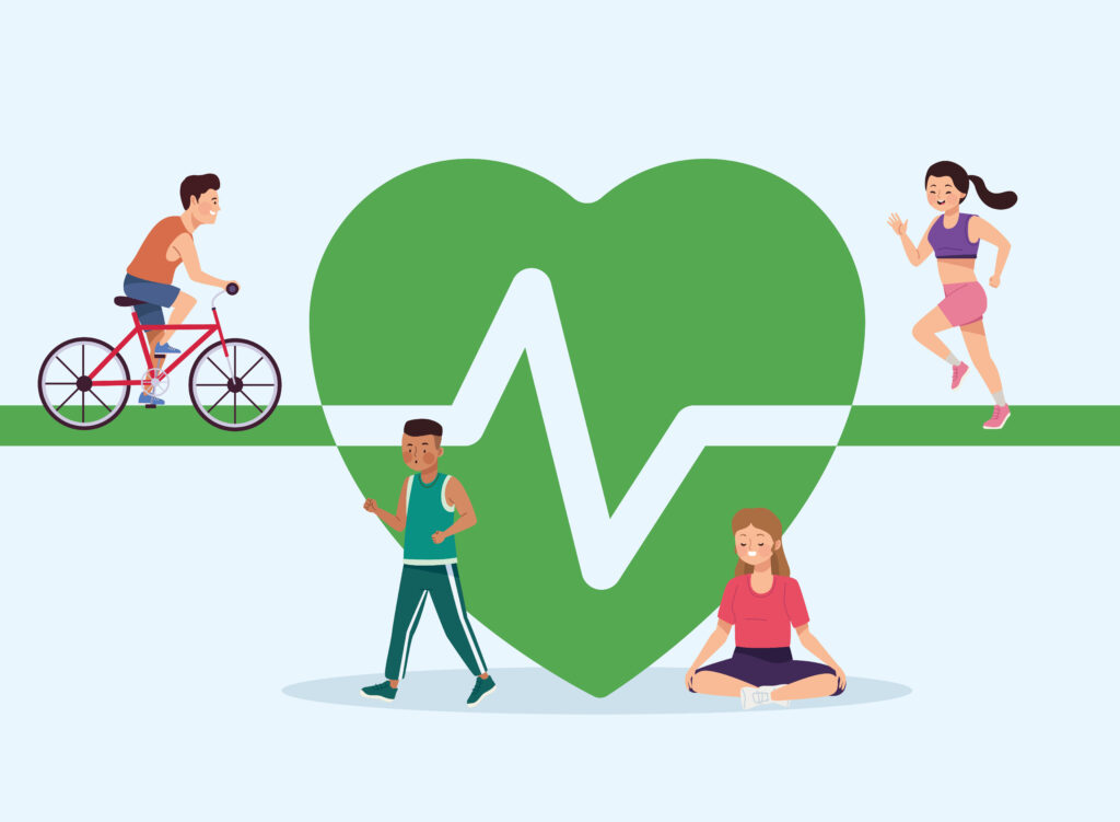 Pratique d'un exercice physique, symbole de santé et de mode de vie actif.